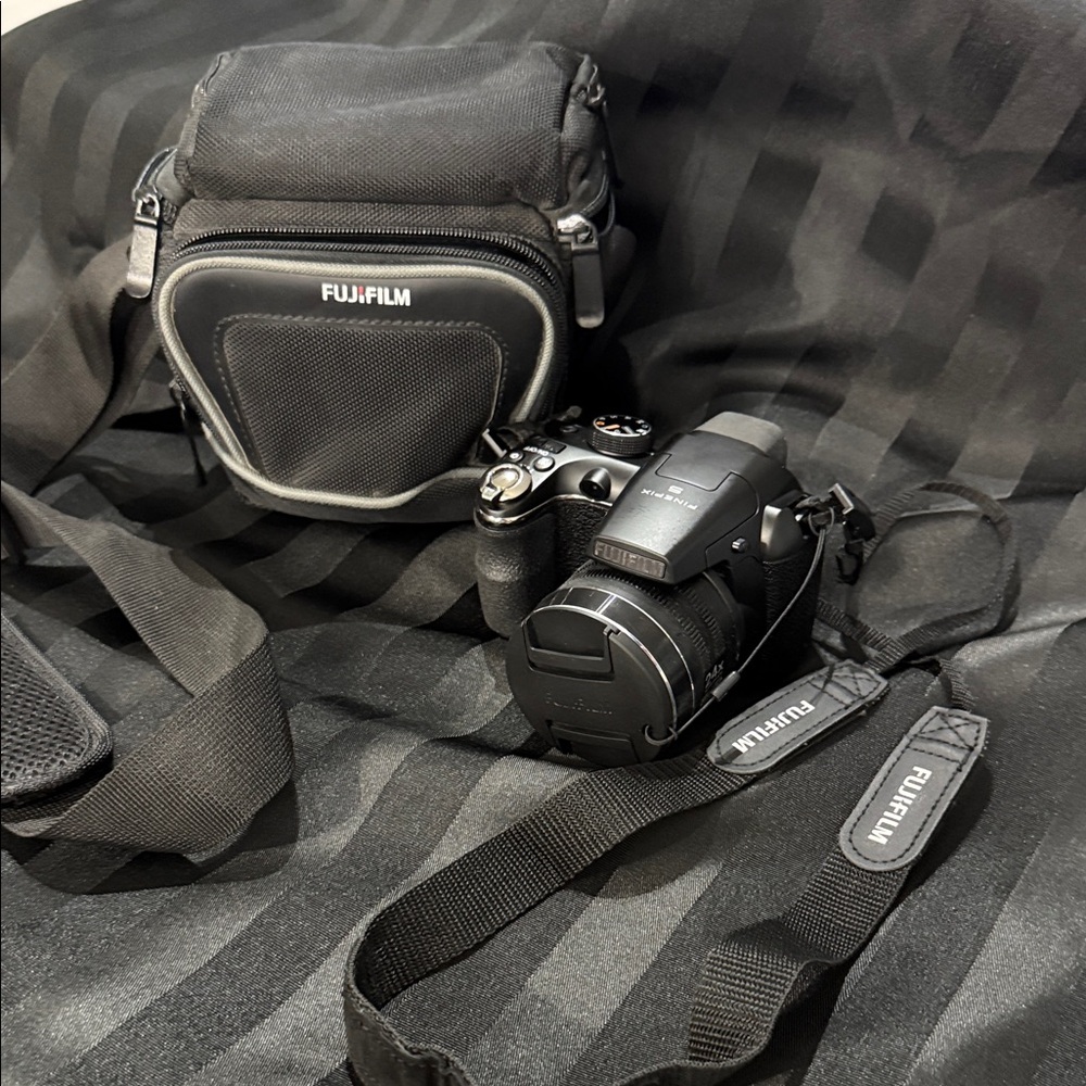 Fujifilm Black Digital Camera with Strap and Bag